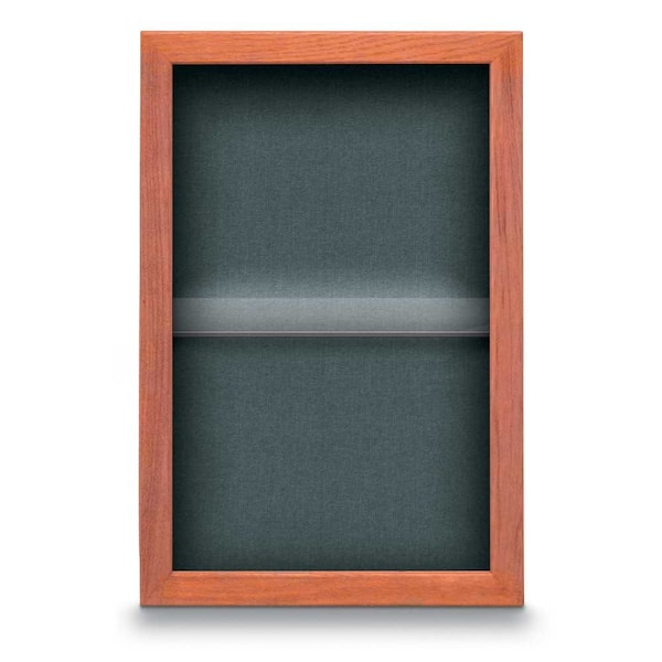 United Visual Products Indoor Enclosed Combo Board, 48"x36", Black Frame/Green & Burgundy UVCB4836B-GREEN-DBURGU - main